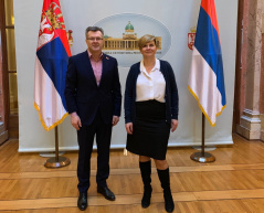 1 February 2019 Head of the standing delegation to PABSEC MA Igor Becic and Russian Embassy representative Alena Kudryavtseva